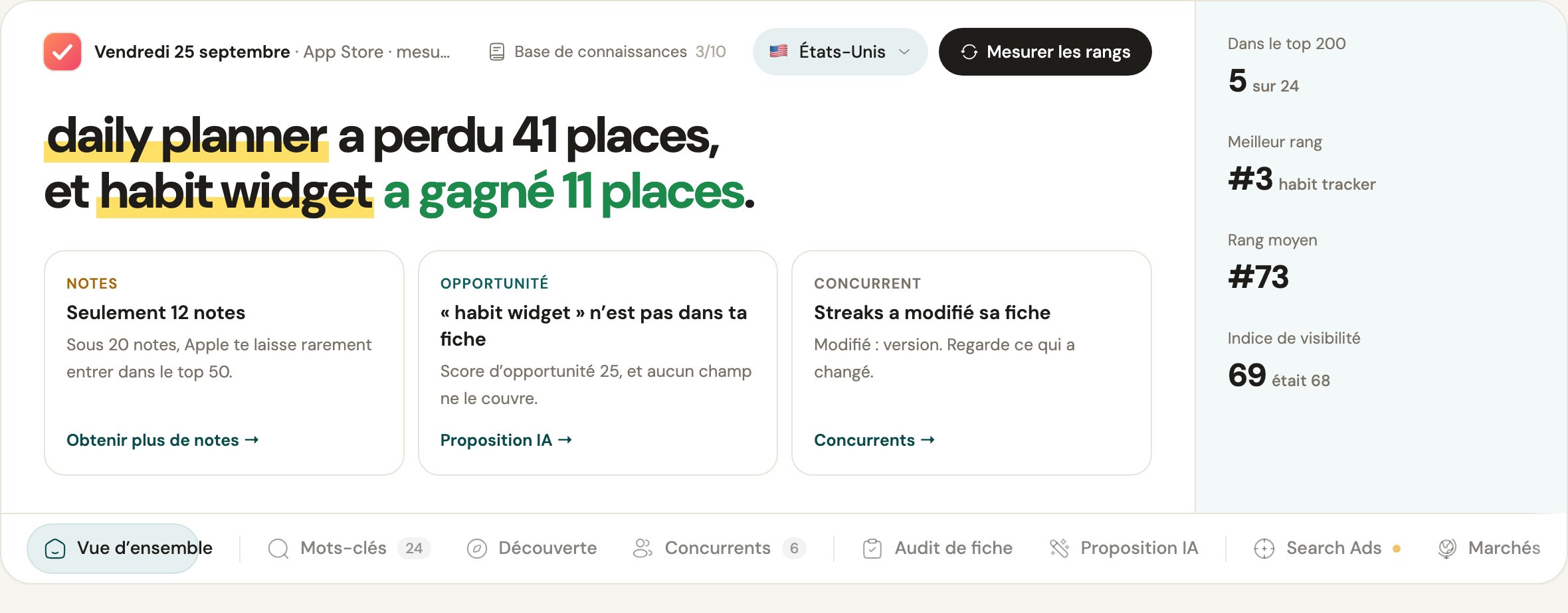Le briefing matinal de Seenlab pour une app d’exemple